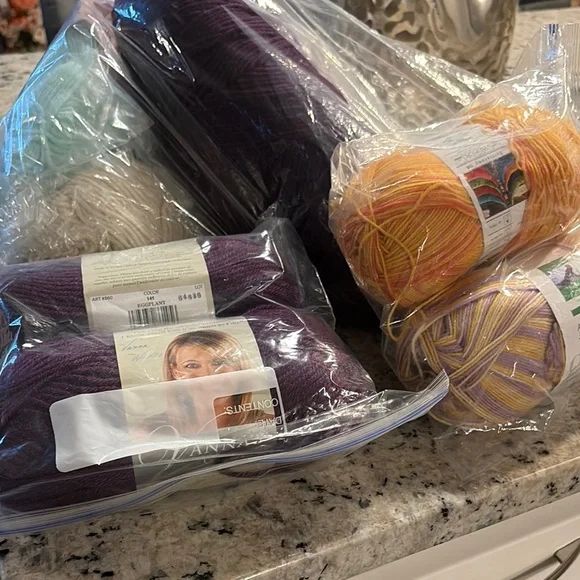 Yarn Bundle - Purple, Yellow, Cream. $5.00 for one each bundle. - Picture 1 of 1